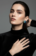 Handcrafted Earrings - Midnight Blue Floral