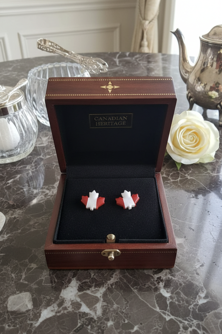 Handcrafted Earrings - Canadian Maple Leaf
