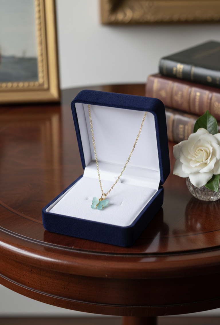 Handcrafted Necklace - Blue Butterfly