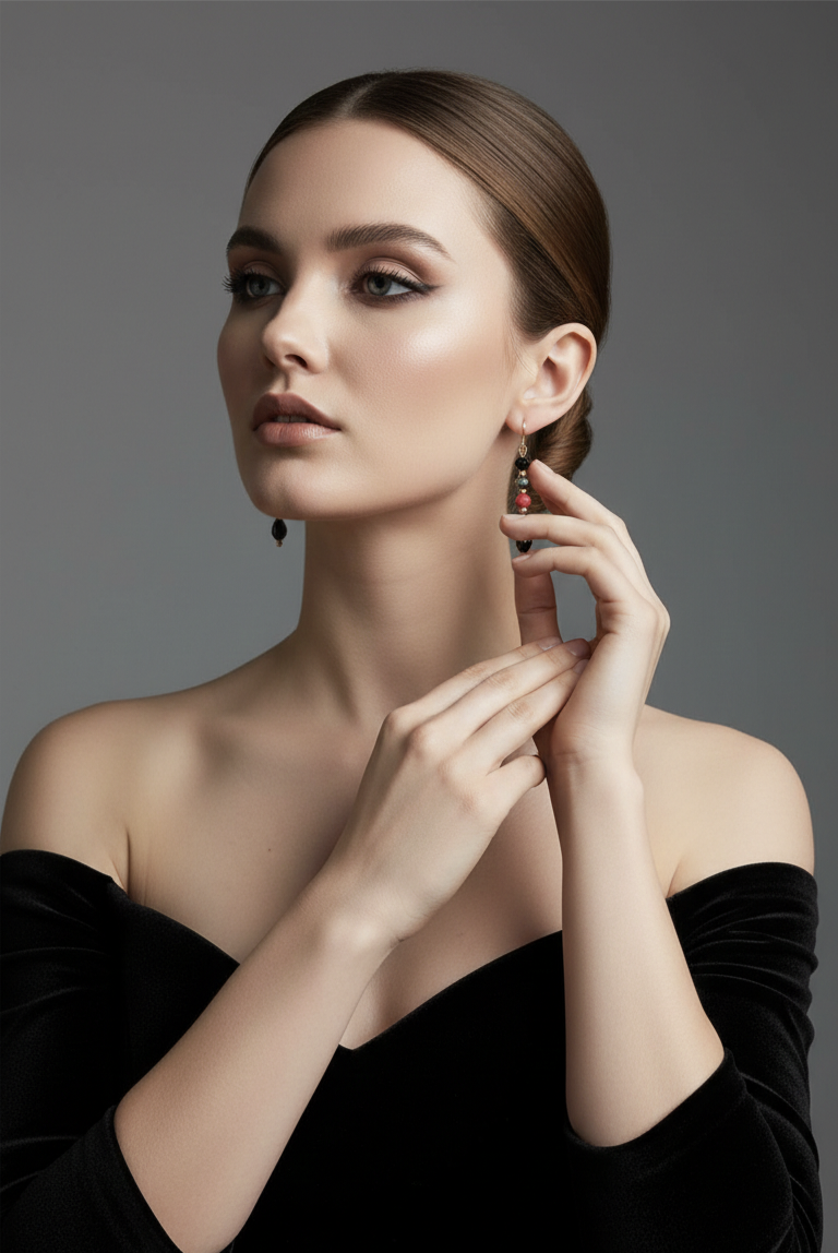 Handcrafted Earrings - Classic Jewel-Tone Dangle