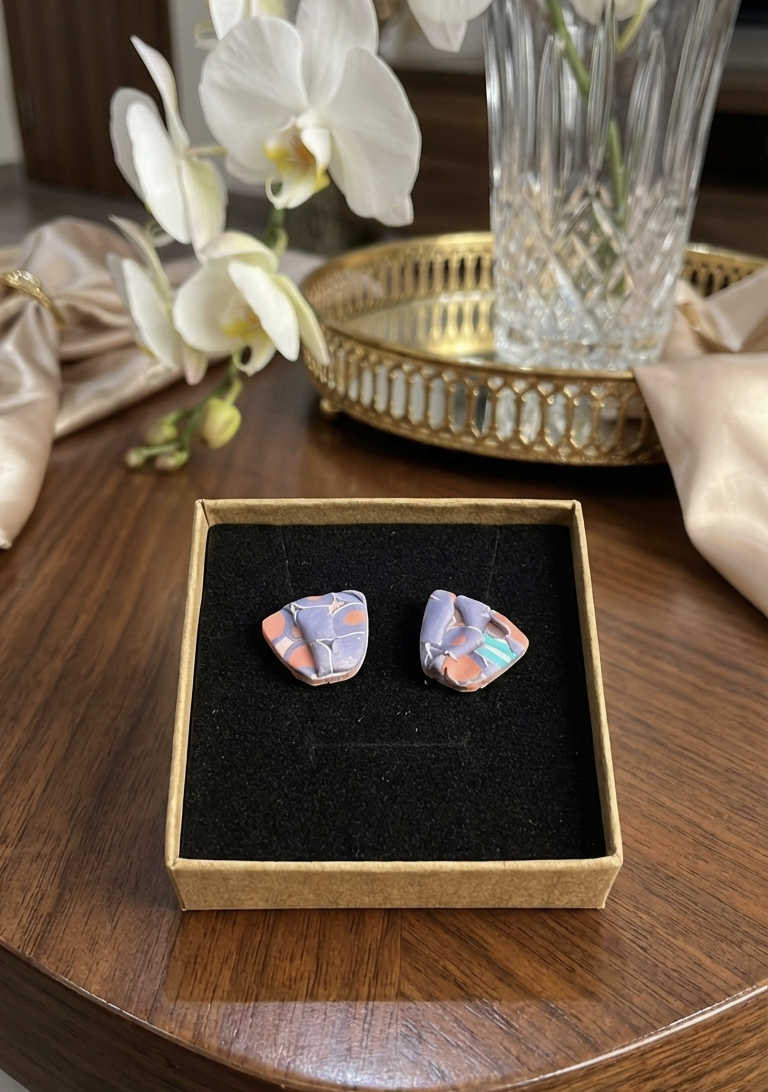Handcrafted Earrings - Pastel Mosaic