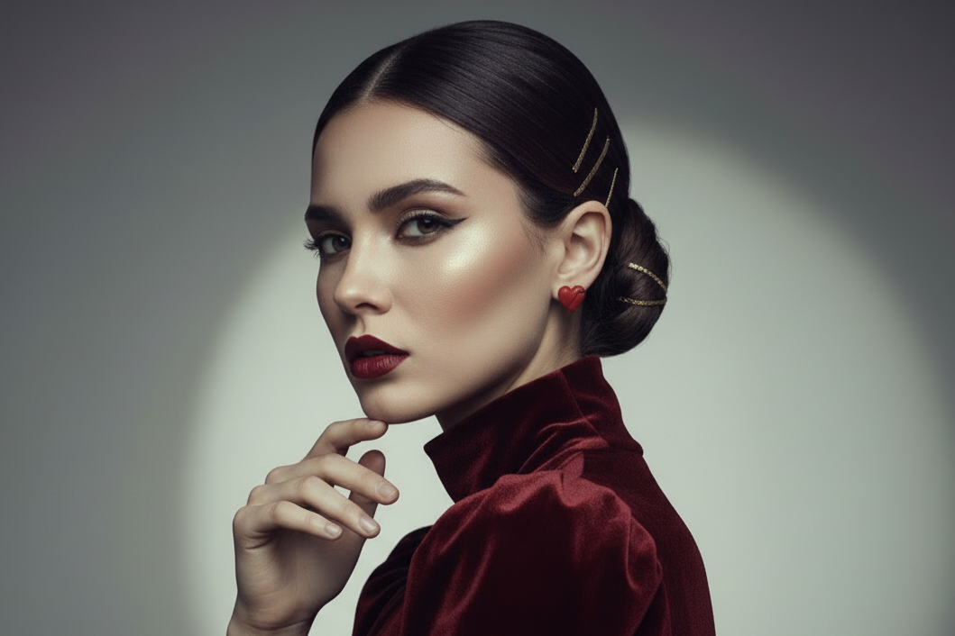 Handcrafted Earrings - Scarlet Heart