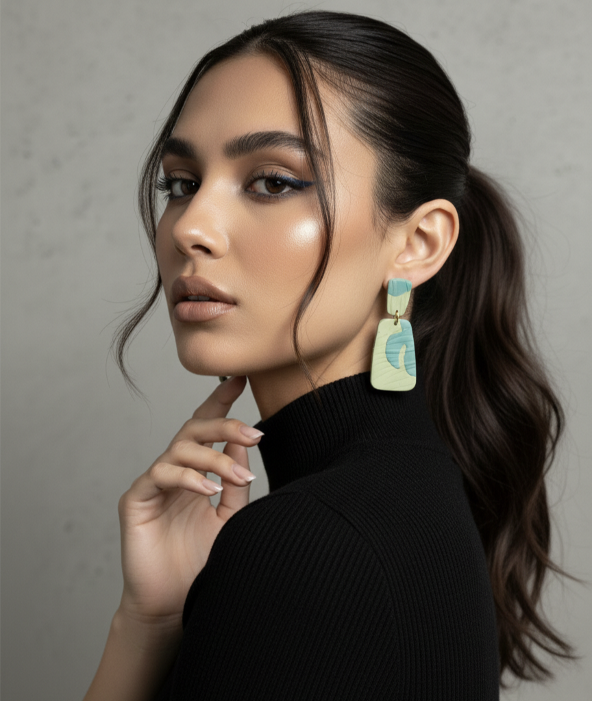 Handcrafted Earrings - Sage Wave