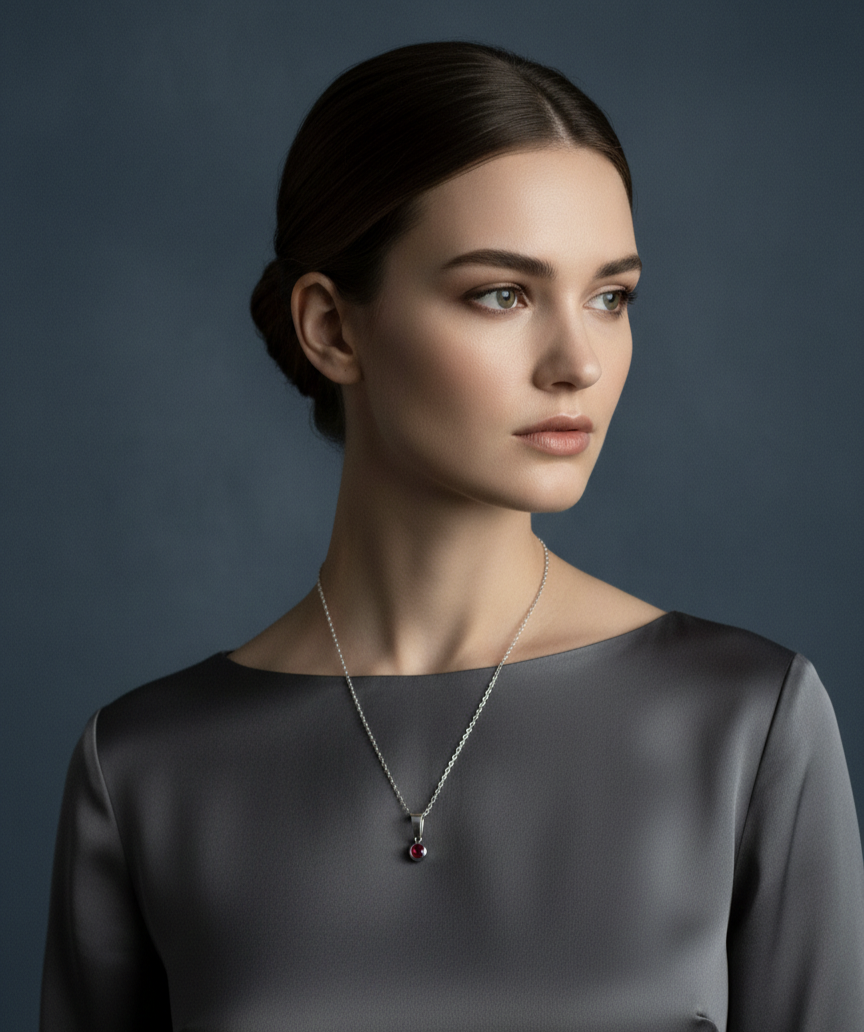 Handcrafted Necklace - Royal Crimson Pendant