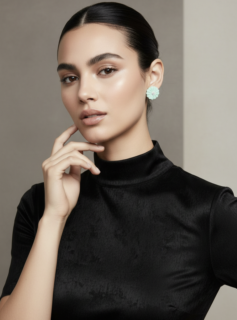 Handcrafted Earrings - Mint Blossom