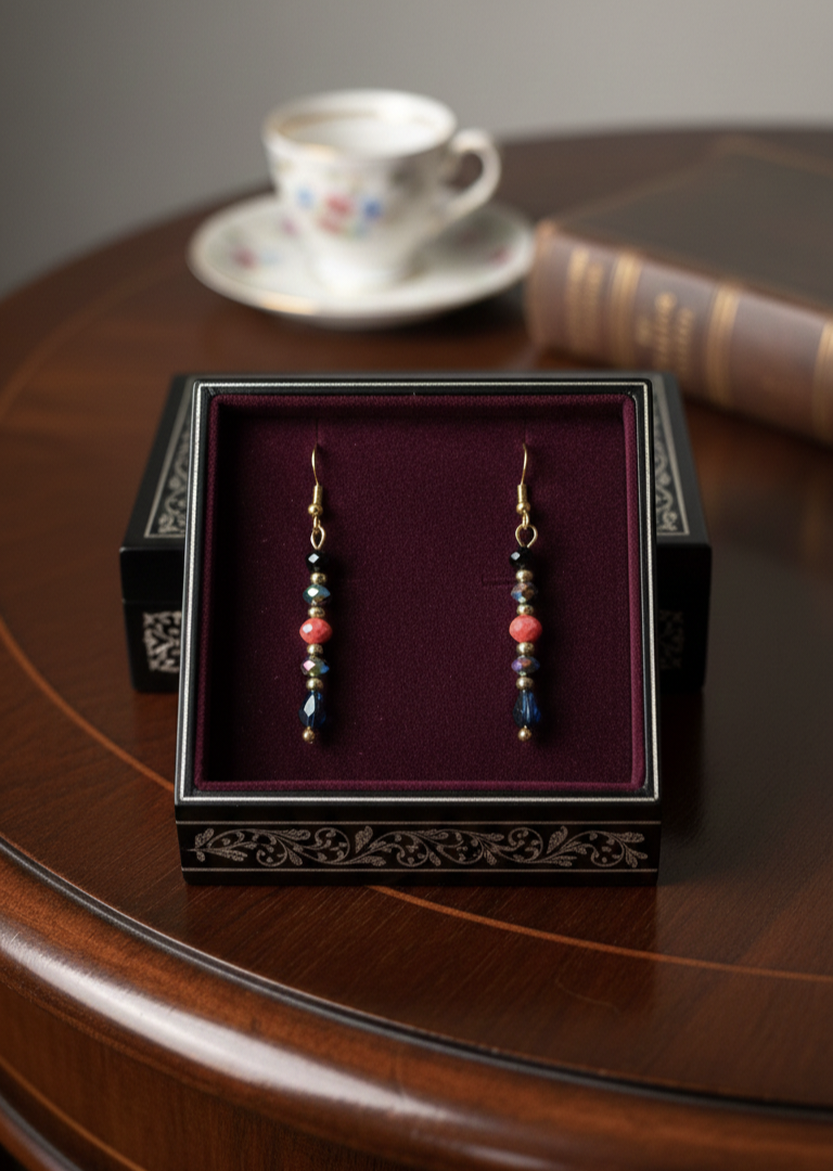 Handcrafted Earrings - Classic Jewel-Tone Dangle