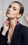 Handcrafted Earrings - Pink Loop Bow