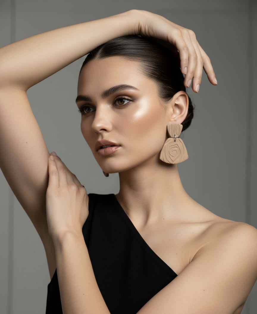 Handcrafted Earrings - Rosewood Whisper
