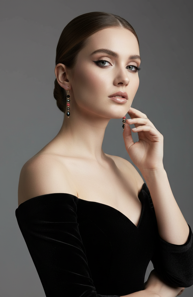 Handcrafted Earrings - Classic Jewel-Tone Dangle